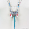 sautoir Gypset Hippie Chic Boho 0116014 bleu sautoir Gypset Hippie Chic Boho 0116014 bleu