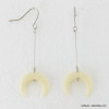 boucles d'oreilles pendante croissant de lune fermoir crochet 0317092 blanc boucles d'oreilles pendante croissant de lune fermoir crochet 0317092 blanc