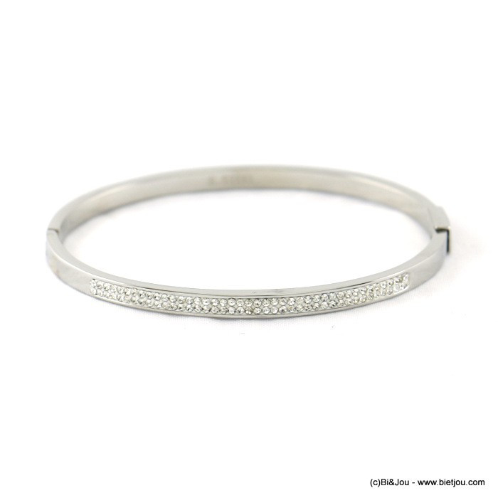 bracelet jonc ouvrable acier inoxydable 0217129 argenté