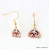 boucles d'oreilles vintage chien caniche 0317936 rose