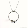 sautoir anneau métallique billes métal ou imitation perle 0118181 argenté