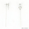 boucles d'oreilles double-face chaîne fine strass femme 0318176 argenté boucles d'oreilles double-face chaîne fine strass femme 0318176 argenté