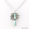 collier palmier femme acier inoxydable perles rocaille 0118251 bleu turquoise collier palmier femme acier inoxydable perles rocaille 0118251 bleu turquoise
