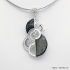 collier géométrique spirale résine colorée câble multi-brins 0118535 gris clair collier géométrique spirale résine colorée câble multi-brins 0118535 gris clair