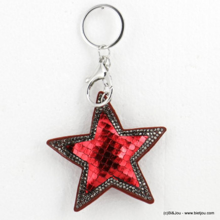 porte-clefs bijou de sac oversize étoile brillante colorée 0818501 rouge bordeaux