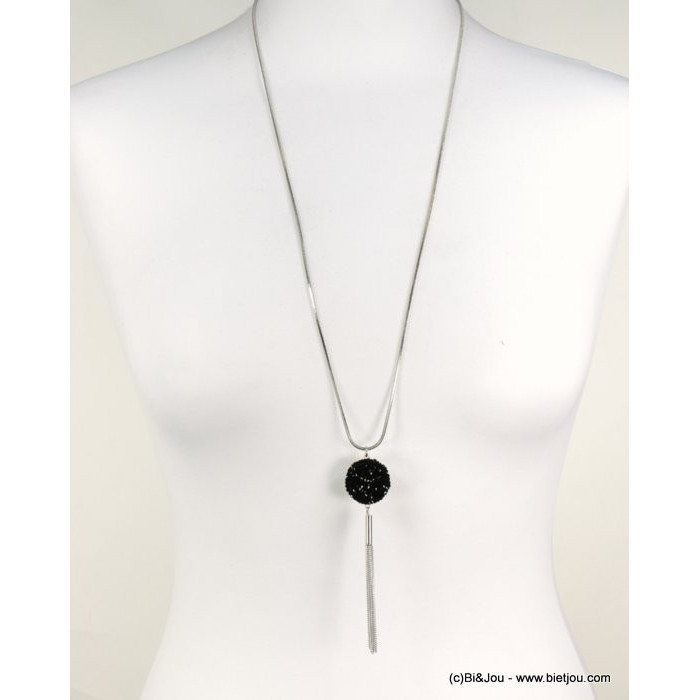 sautoir pendentif rond strass tassel fines chaînes 0118612 sautoir pendentif rond strass tassel fines chaînes 0118612