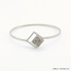 bracelet femme jonc ouvrable carré de strass 0218513