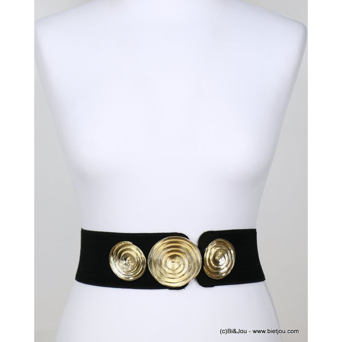 ceinture large élastique femme boucle escargot spirale stylisée métal 0618521