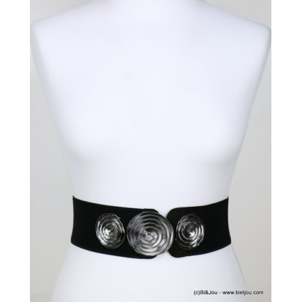 ceinture large élastique femme boucle escargot spirale stylisée métal 0618521