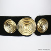 ceinture large élastique femme boucle escargot spirale stylisée métal 0618521 doré