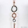 sautoir anneaux métal bicolore strass pompon tassel chaîne à bille 0118635 doré rose sautoir anneaux métal bicolore strass pompon tassel chaîne à bille 0118635 doré rose