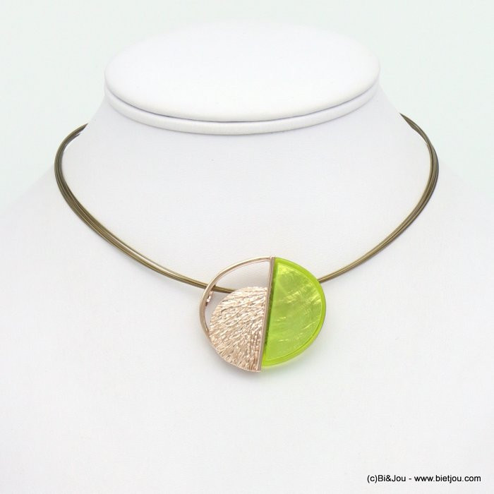 collier pendentif demi-lunes résine coloré métal câbles multi-brins femme 0119040 collier pendentif demi-lunes résine coloré métal câbles multi-brins femme 0119040