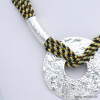 collier antique pendentif rond métal martelé 0119020 doré