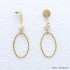 boucles d'oreilles anneau métal vieilli éclats de nacre 0319060 boucles d'oreilles anneau métal vieilli éclats de nacre 0319060