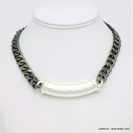 collier chaîne XXL métal pendentif aluminium 0119594