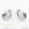 boucles d'oreilles contemporaine métal brillant 0319612 argenté