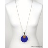 sautoir contemporain pendentif rond métal peint 0119587 sautoir contemporain pendentif rond métal peint 0119587