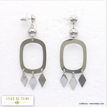 boucles d'oreilles XXL oversize géométrique métal 0319556