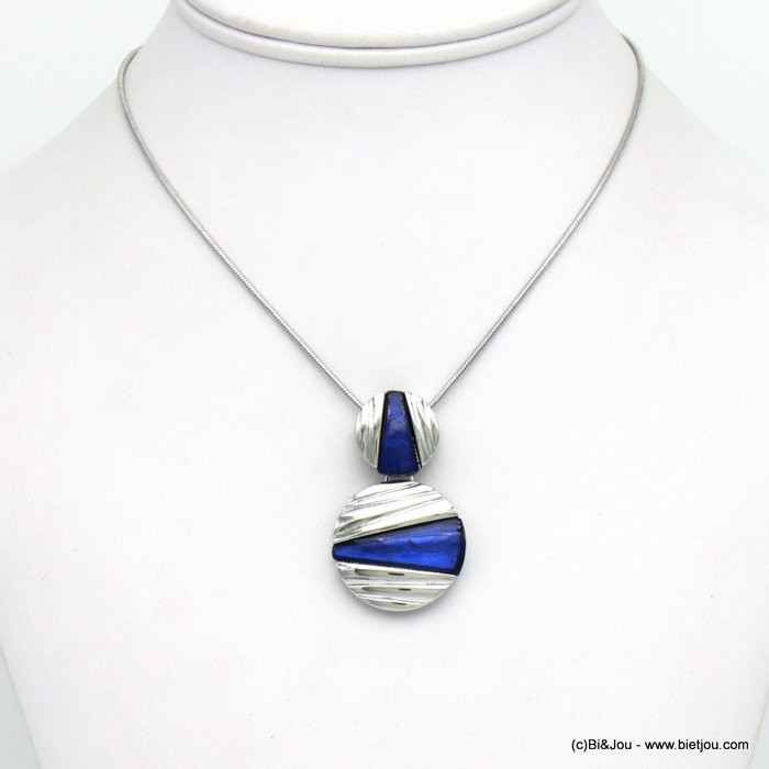 collier pendentif géométrique résine coloré métal 0120040 collier pendentif géométrique résine coloré métal 0120040
