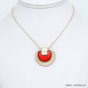 collier pendentif demi-lune résine coloré métal 0120041