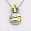 collier pendentif géométrique résine coloré métal 0120040 jaune