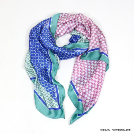foulard imprimé géométrique bordure 0720004