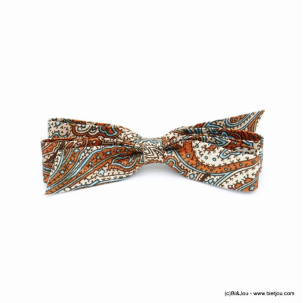barrette clip cheveux noeud papillon tissu imprimé cachemire 0620012