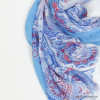 foulard imprimé baroque rococo coton viscose femme 0720037 bleu