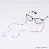 chaîne lunettes tube verre cristal intercalaires pentagone métal femme 0620048 chaîne lunettes tube verre cristal intercalaires pentagone métal femme 0620048