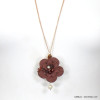 sautoir bohème minimaliste pendentif fleur tissu cristal imitation perle femme 0115742 rouge bordeaux