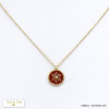 collier pendentif soleil émail acier inoxydable femme 0120529 rouge bordeaux