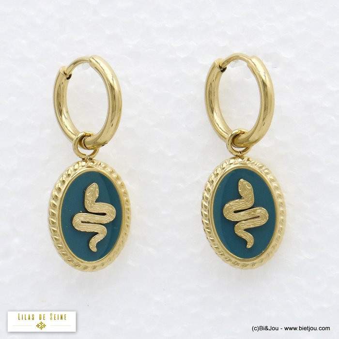 boucles d'oreilles serpent émail acier inoxydable femme 0320512 boucles d'oreilles serpent émail acier inoxydable femme 0320512