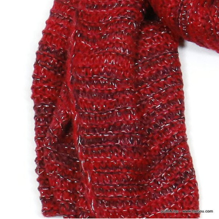 foulard mohair fibre métallisée femme 0720511 rouge bordeaux