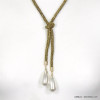 collier tube scintillant strass goutte imitation perle femme 0119671 bronze