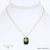 collier pendentif agate pierre arbre de vie acier inoxydable femme 0120635