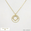 collier double anneaux acier inoxydable femme 0121005 doré