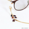 chaîne de lunettes porte-masque métal maille serpent plate cristal femme 0621028 violet chaîne de lunettes porte-masque métal maille serpent plate cristal femme 0621028 violet