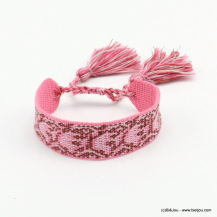 bracelet tissu réglable motif tapisserie 0221070