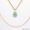collier double rang goutte pierre métal femme 0121098 vert