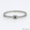 bracelet jonc ouvrable oeil porte-bonheur strass acier inoxydable femme 0221106