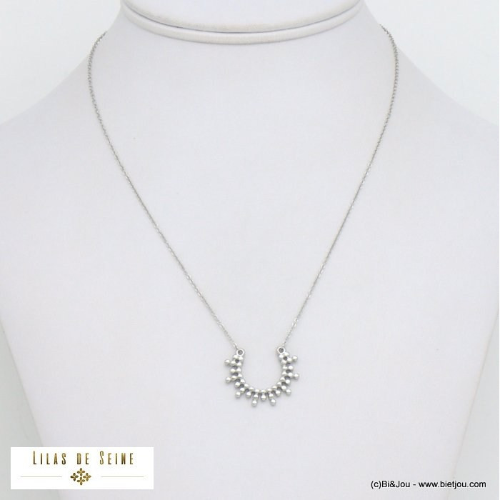 collier pendentif fer à cheval acier inoxydable femme 0121503 collier pendentif fer à cheval acier inoxydable femme 0121503