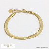 bracelet double rang chaîne maille miroir acier inoxydable femme 0221519