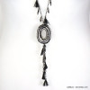 sautoir contemporain pompons fils anneaux métal cristal perles rocaille femme 0121576 noir