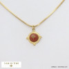 collier étoile cabochon pierre acier inoxydable femme 0121540 rouge bordeaux
