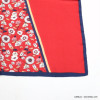 carré satin touché soie imprimé bi-motifs uni fleurs polyester femme 0721544 rouge