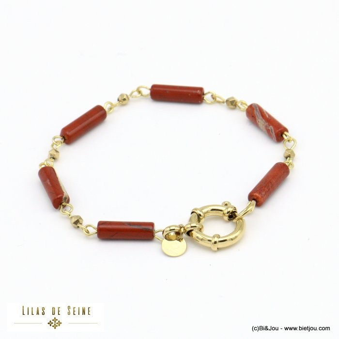 bracelet tubes pierre acier inoxydable femme 0221565 bracelet tubes pierre acier inoxydable femme 0221565