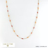sautoir perles émail chaîne maille gourmette acier inoxydable femme 0121584 rouge bordeaux
