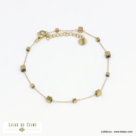 bracelet petits cubes acier inoxydable femme 0221585