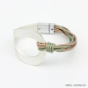 bracelet manchette multi-brins cuir aimanté boucle métal femme 0218022 bracelet manchette multi-brins cuir aimanté boucle métal femme 0218022