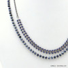 collier double-rangs épis de blé métal émail cristal femme 0121614 bleu foncé